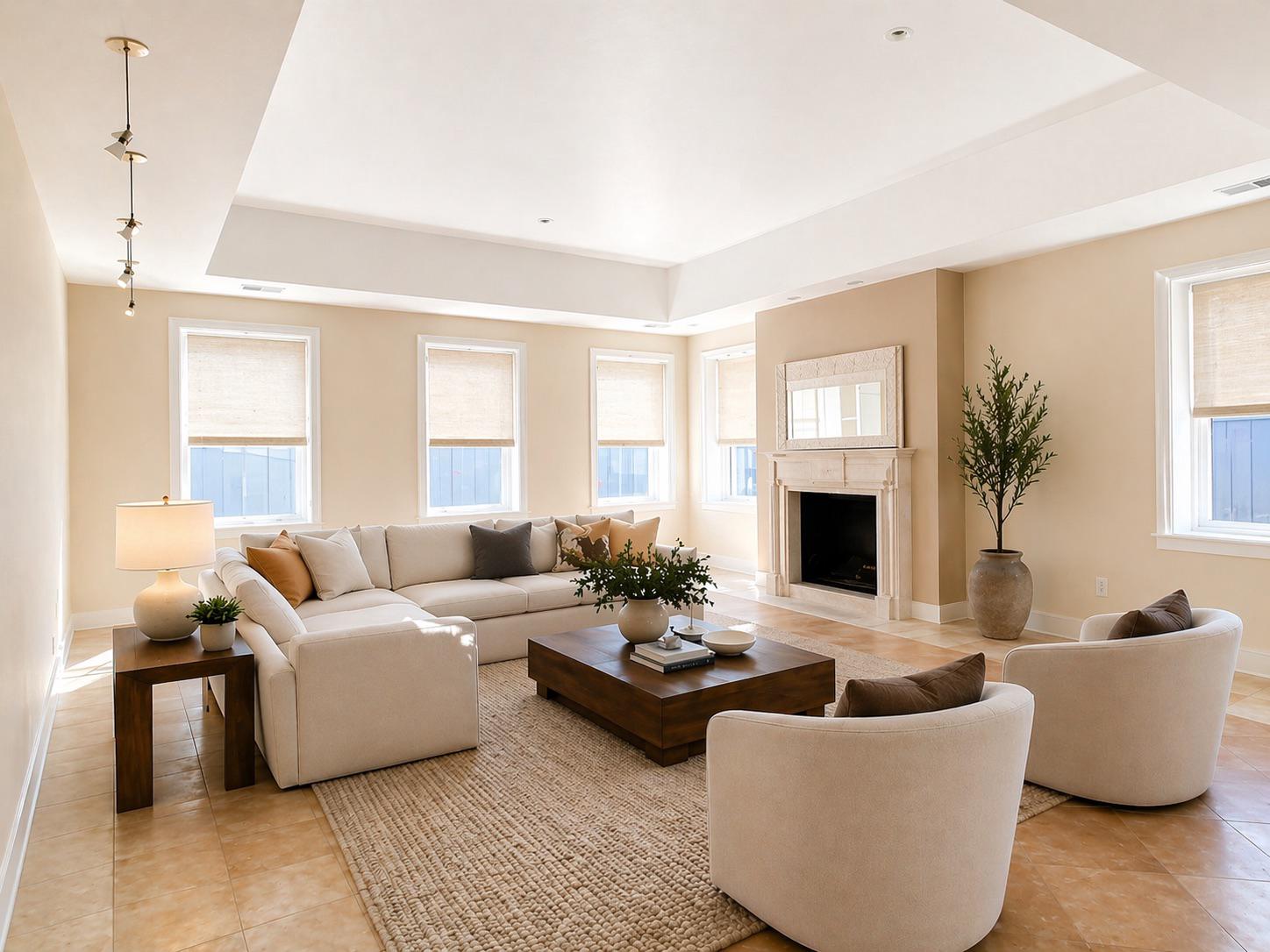 1203 31st Street Northwest, Unit 1 Washington, DC 20007 - Photo 2 of 14 Bright and airy living space oasis. AI staged.