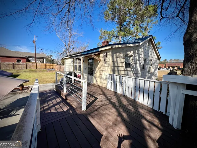 a view of a house with a patio