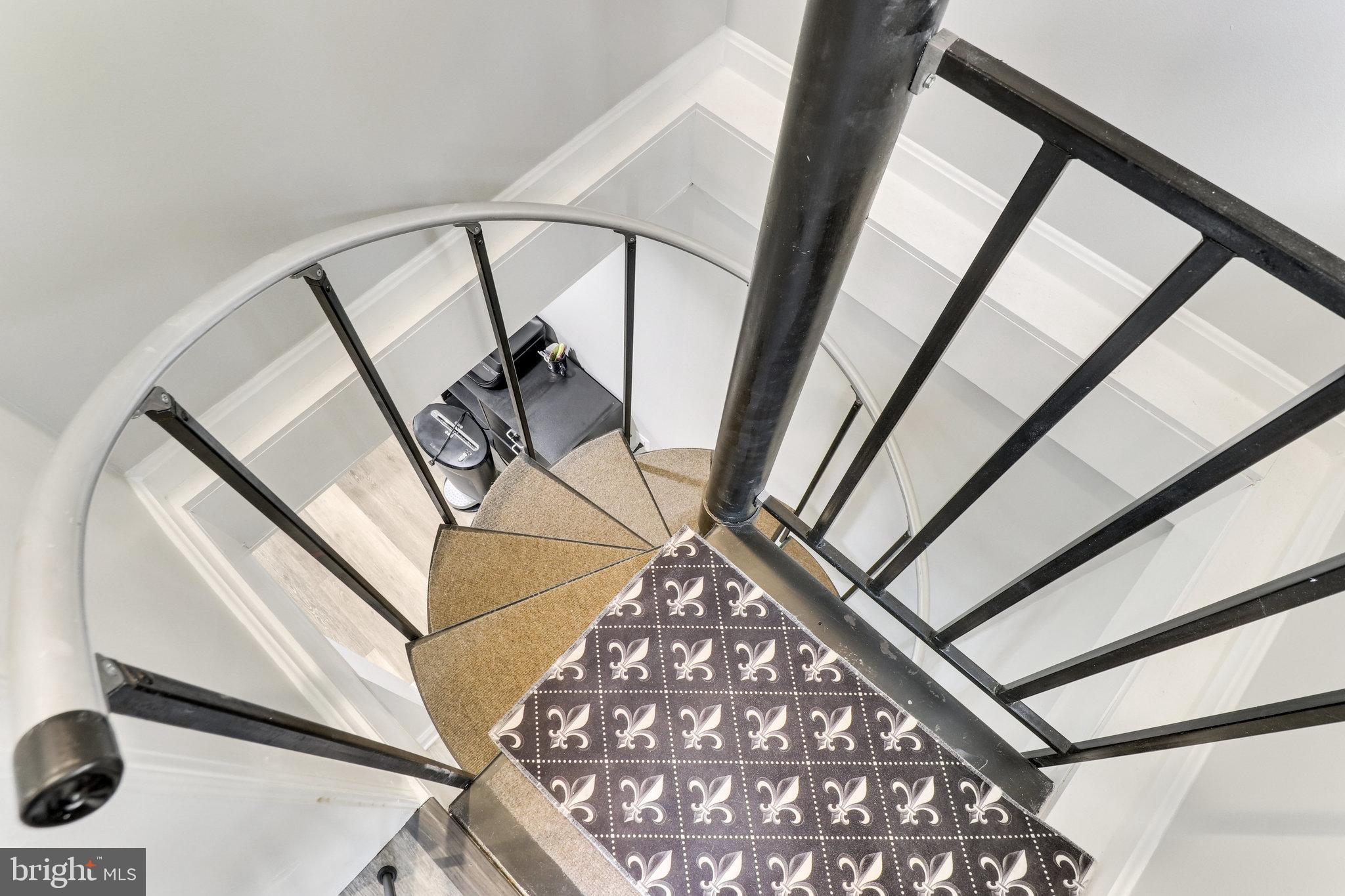 100 Battle Street Southeast Vienna, VA 22180 - Photo 26 of 88 Spiral staircase in Living Rm to Lower Lvl Office