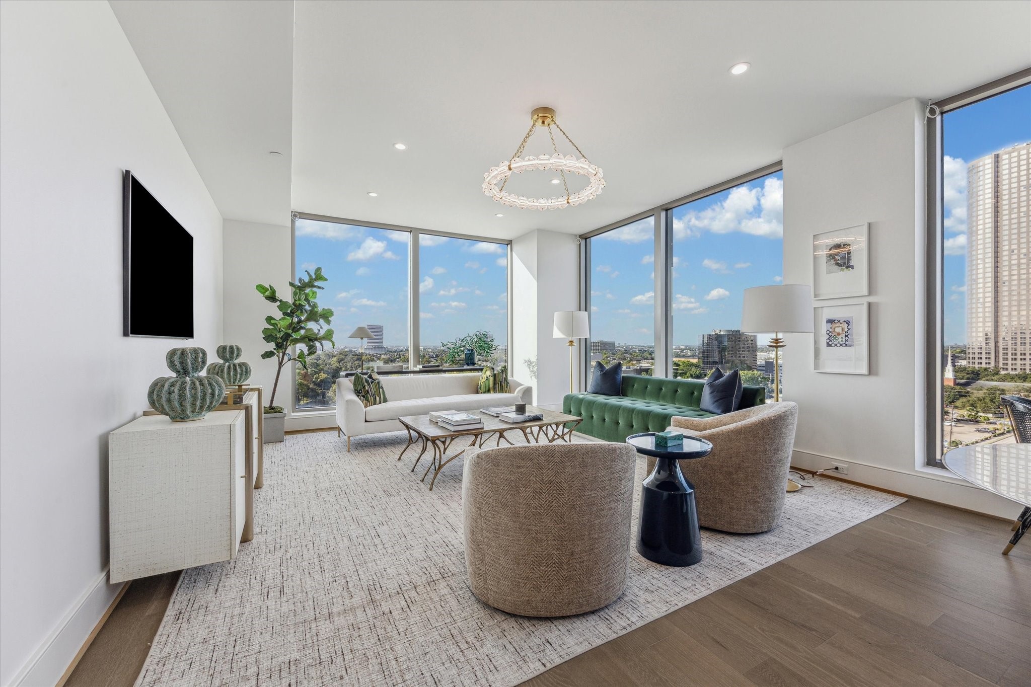 5656 San Felipe Street, Unit 1205 Houston, TX 77056 - Photo 15 of 45 a living room with furniture potted plant and a large window