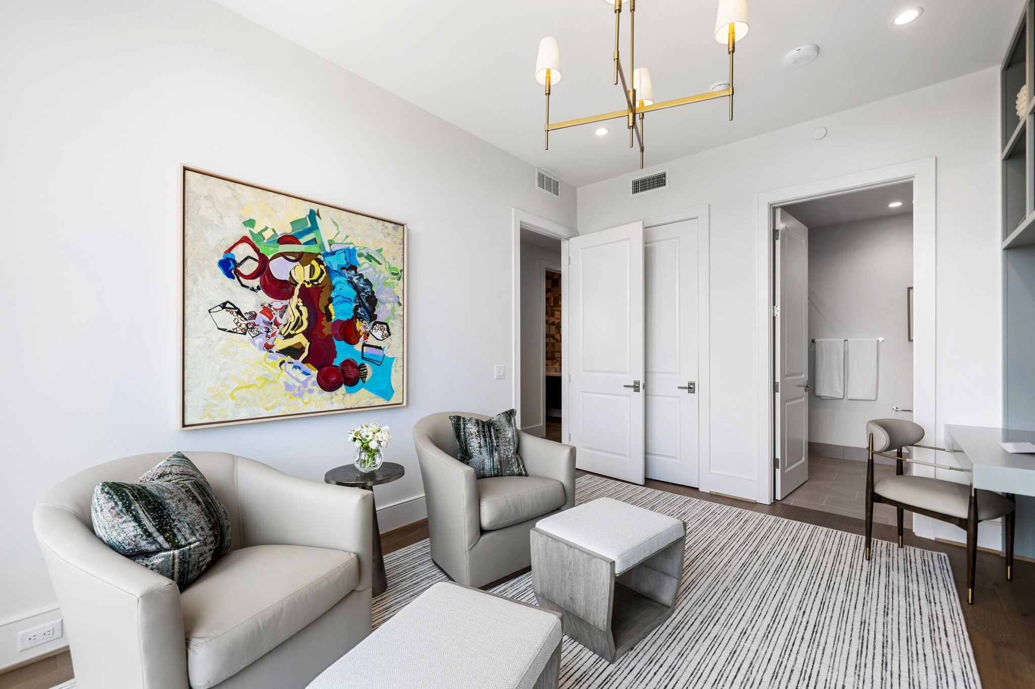 5656 San Felipe Street, Unit 1205 Houston, TX 77056 - Photo 39 of 45 Another perspective of the secondary bedroom highlighting a dedicated space for relaxation. Photos are of a similar unit with the same floor plan