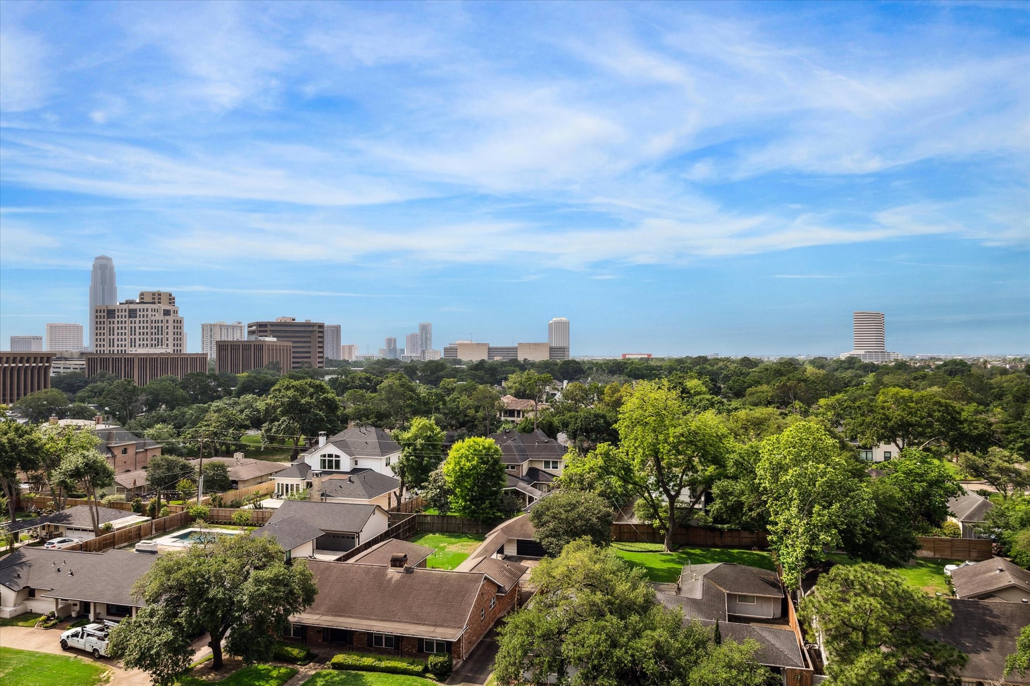 an aerial view of a city