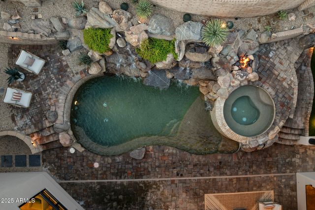 an aerial view of a house