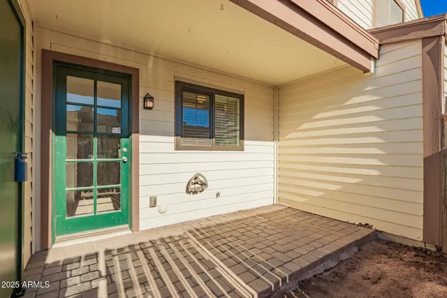 a view of a backyard of a house