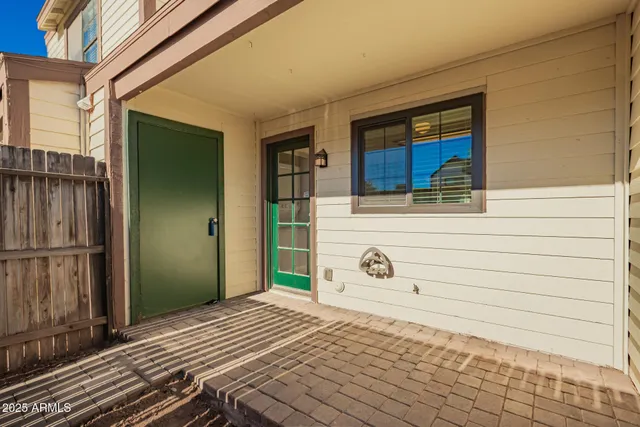 a view of a house with a door