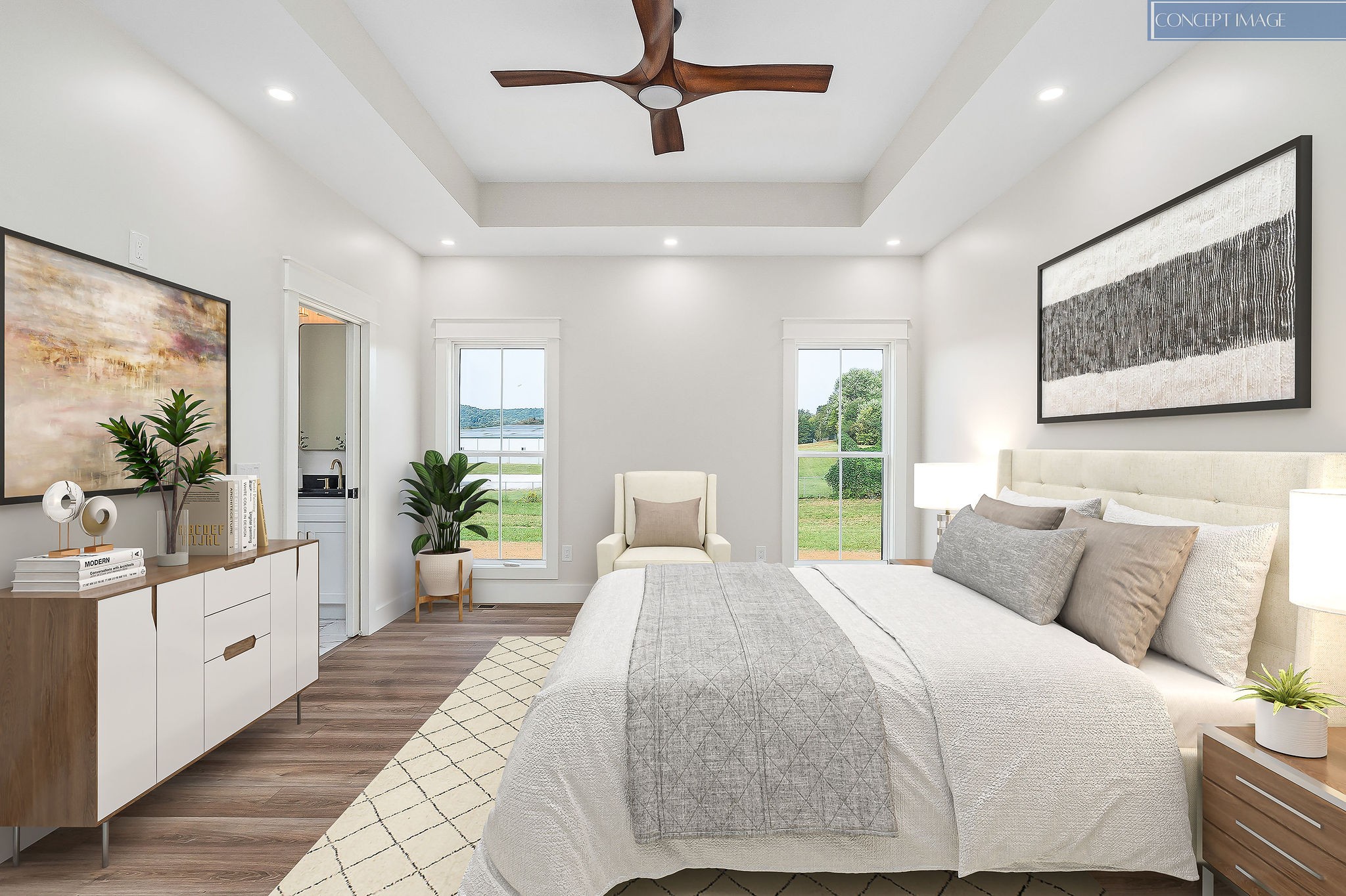 217 Oaklawn Cemetery Road Sparta, TN 38583 - Photo 21 of 42 a bedroom with a large bed and a chandelier