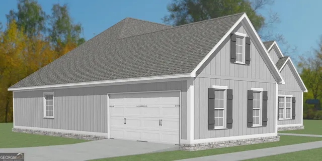 a house view with garden space