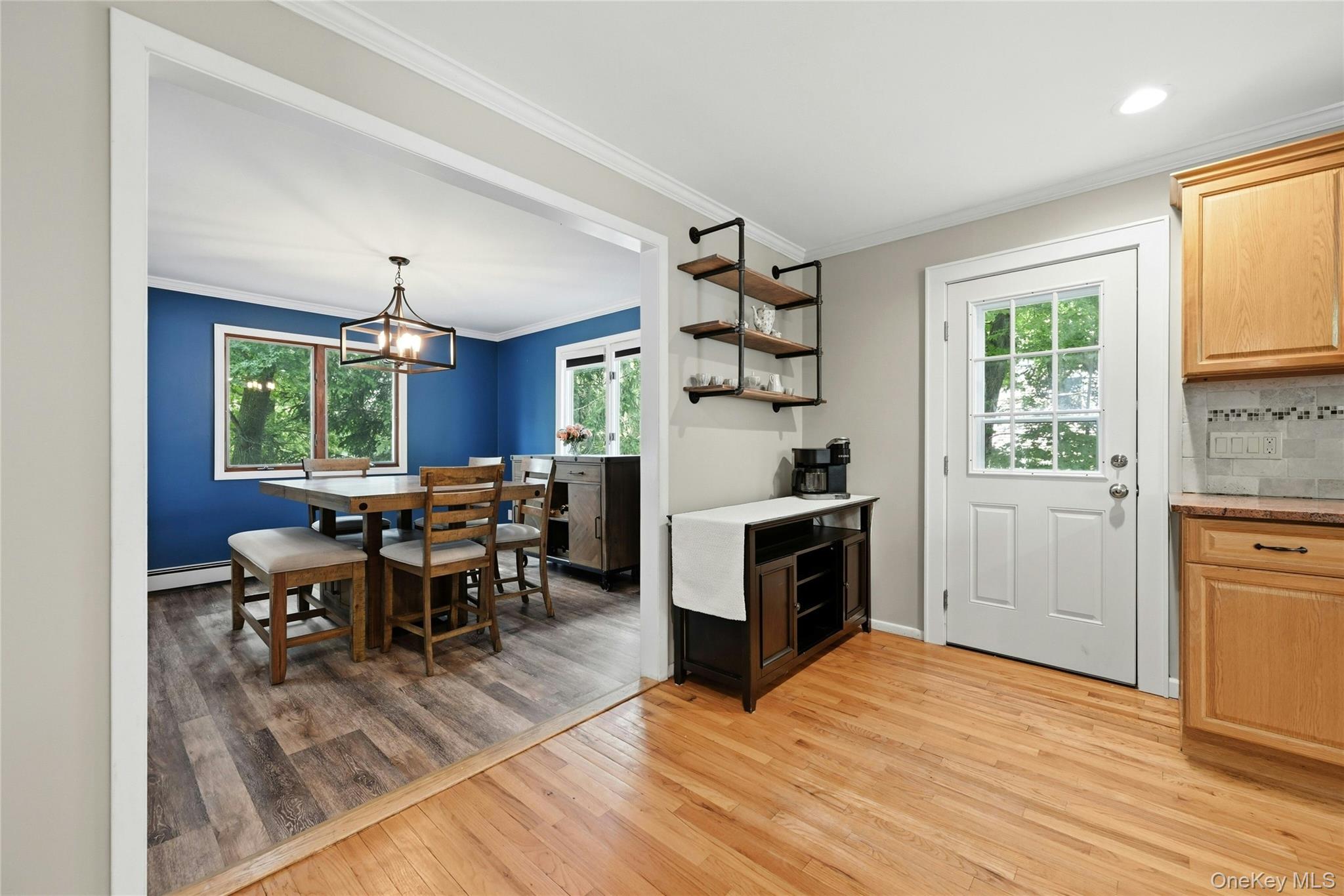 15 Birch Road Rocky Point, NY 11778 - Photo 6 of 30 Kitchen with Access to the Deck. Coffee Station and open shelving.