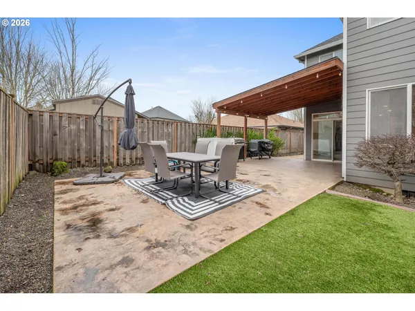 a view of a backyard with a garden