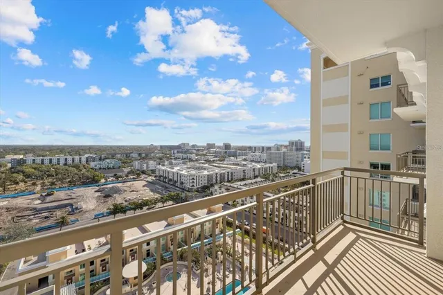 a view of city with balcony