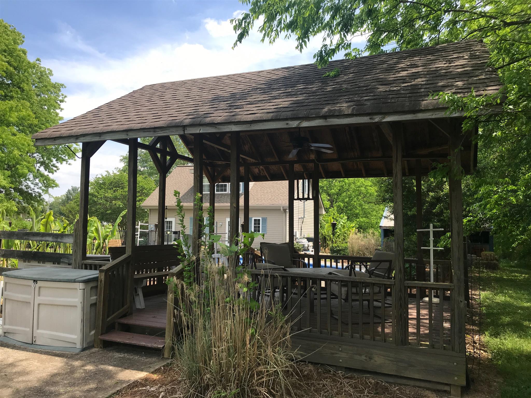 1861 Palmer Road Lebanon, TN 37090 - Photo 27 of 30 a patio with water view fountain with large trees and plants