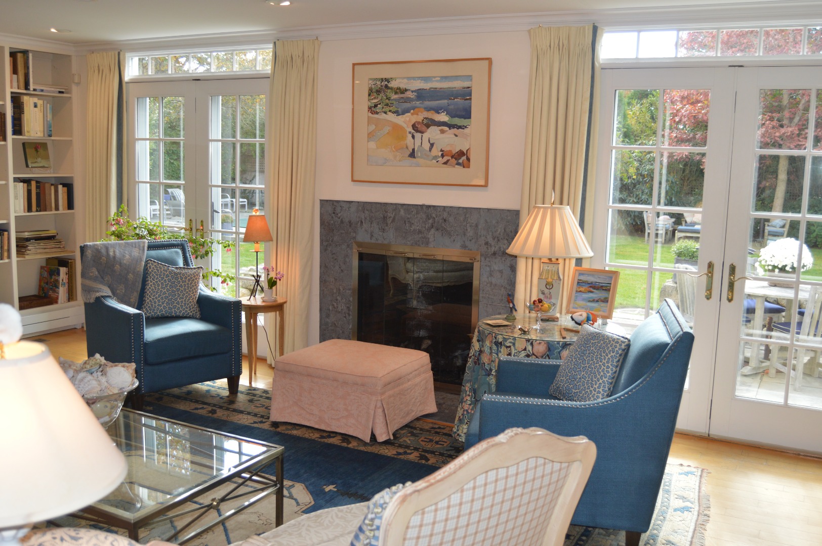 19 Kitts Field Circle Edgartown, MA 02539 - Photo 20 of 69 a living room with furniture and a fireplace