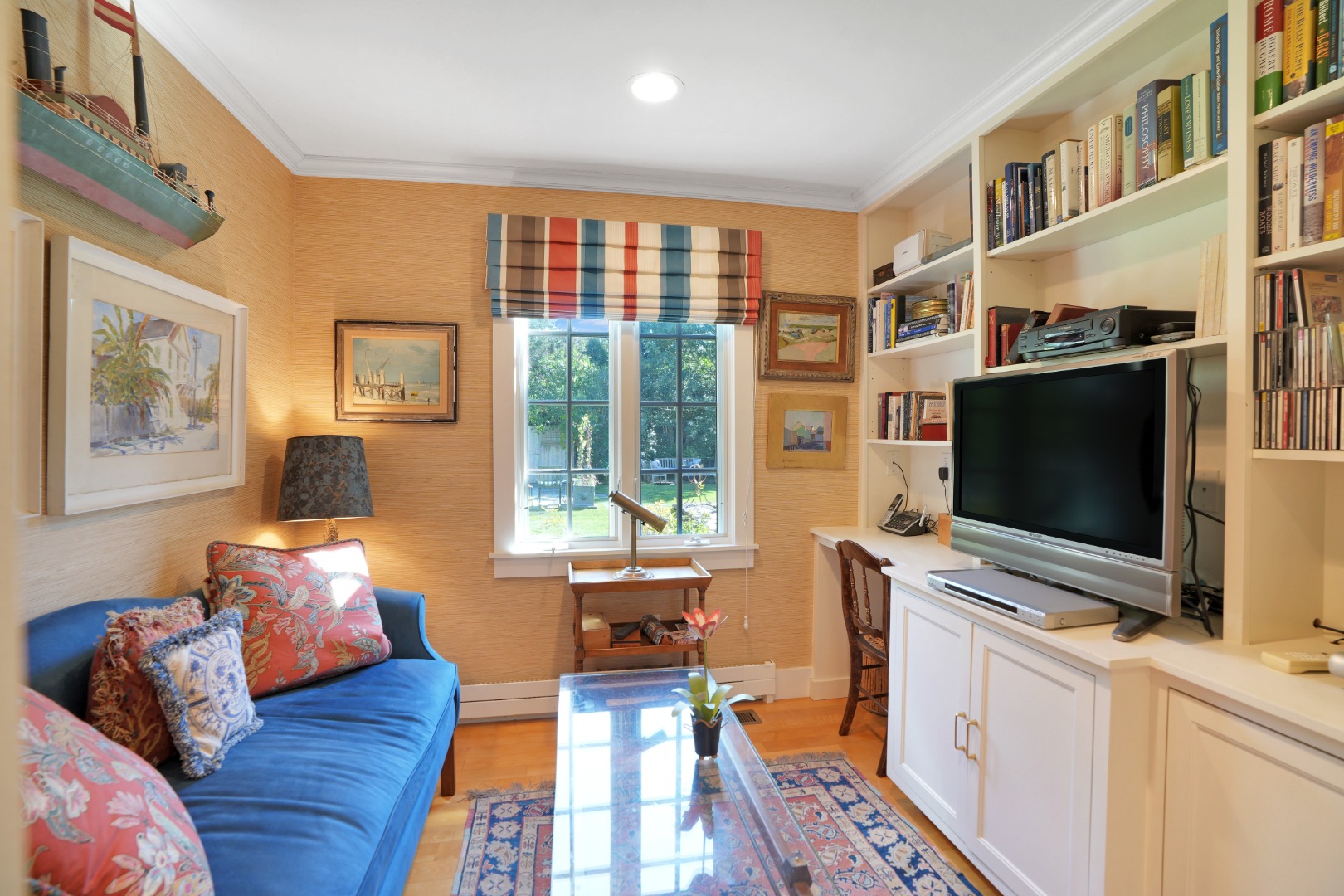 19 Kitts Field Circle Edgartown, MA 02539 - Photo 27 of 69 a living room with furniture and a flat screen tv