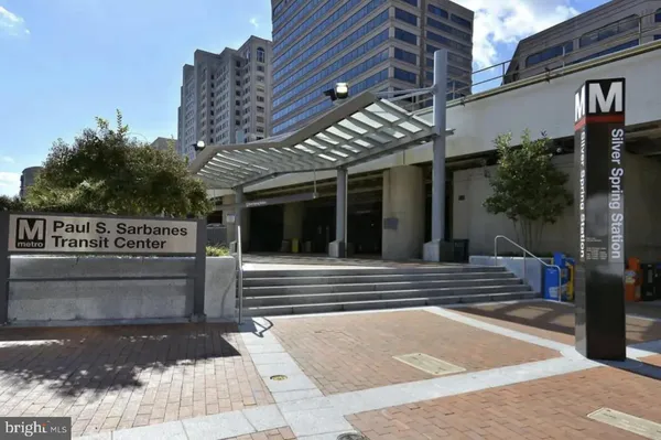 a front view of a building with a street