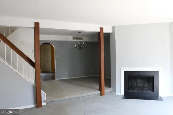 a view of livingroom with hallway