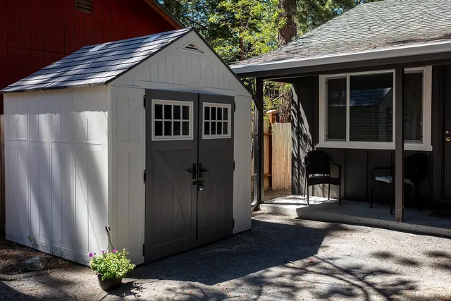 a car parked in front of a house