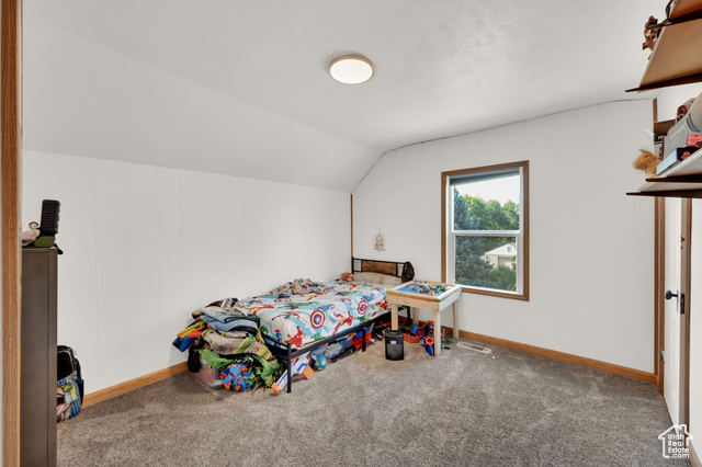 1632 South Main Street Springville, UT 84663 - Photo 15 of 93 Carpeted bedroom featuring baseboards and lofted ceiling