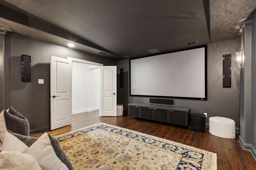 12444 Riverhill Road Frisco, TX 75033 - Photo 34 of 37 Cinema room with hardwood flooring.