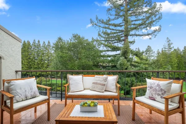 swimming outdoor view with sitting space