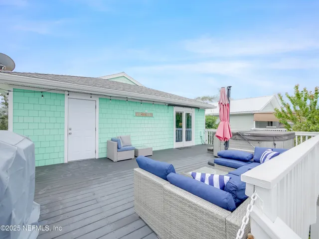 a outdoor living space with furniture