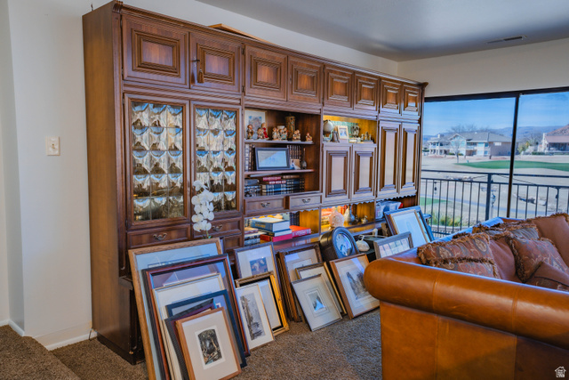 980 Cactus Circle St. George, UT 84790 - Photo 15 of 77 Office area with dark carpet and a residential view