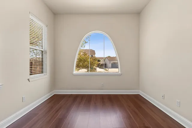 an empty room with a window