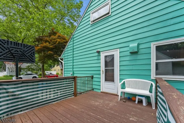 a backyard of a house with seating space