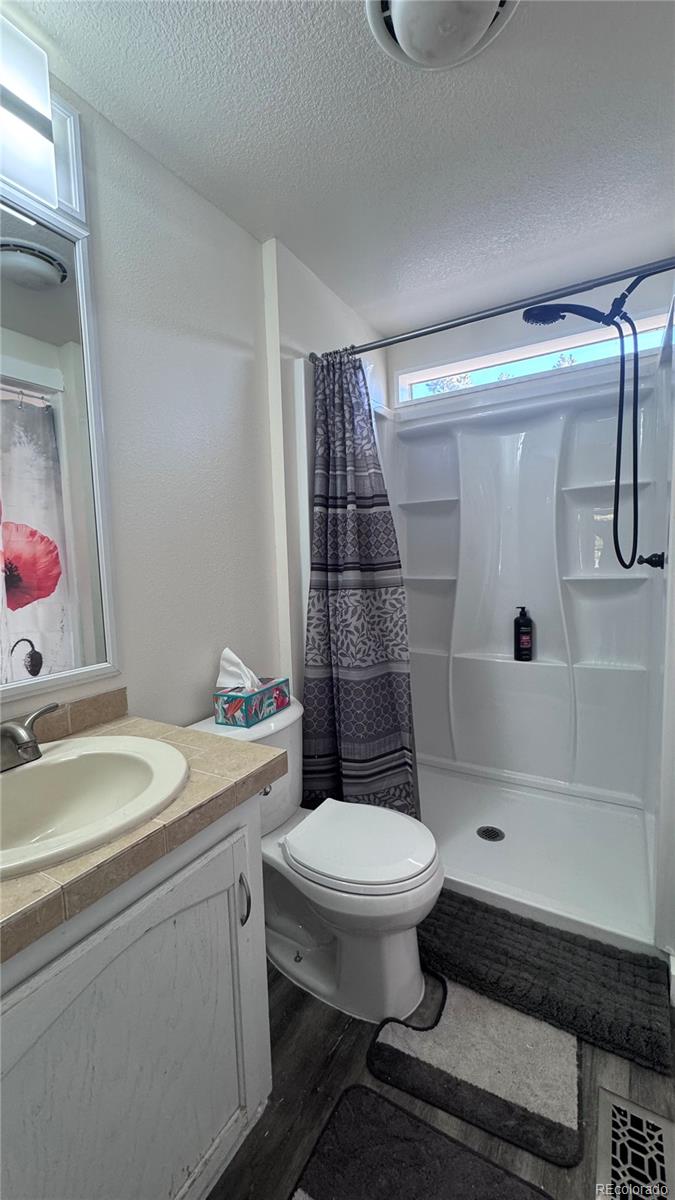 81 Atlantis Road Black Hawk, CO 80422 - Photo 12 of 40 a bathroom with a sink a toilet and shower