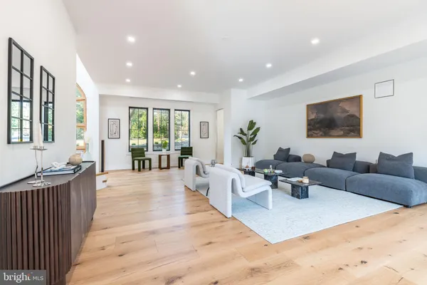 a view of a living room and dining room