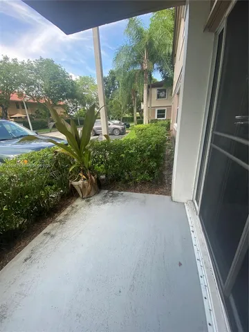 a view of a garden from a windows