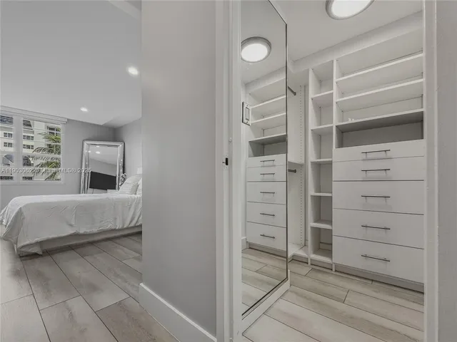 a view of a palm tree with an ocean view