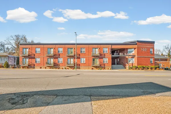 a view of a building from a street