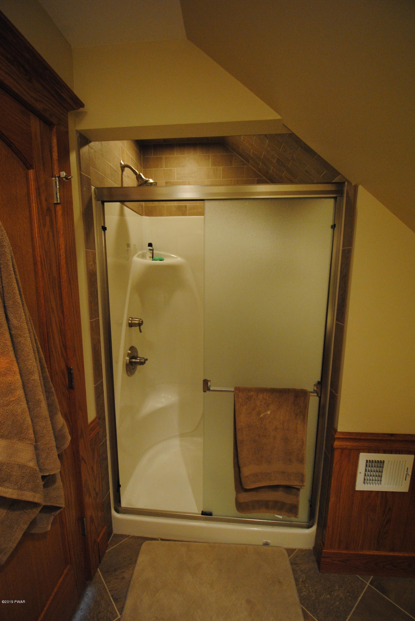 419 Bare Valley Road Montrose, PA 18801 - Photo 28 of 72 a bathroom with a glass door shower and a sink