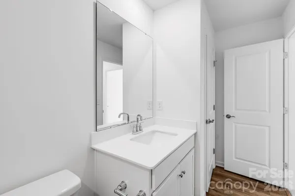 a bathroom with a sink toilet and vanity