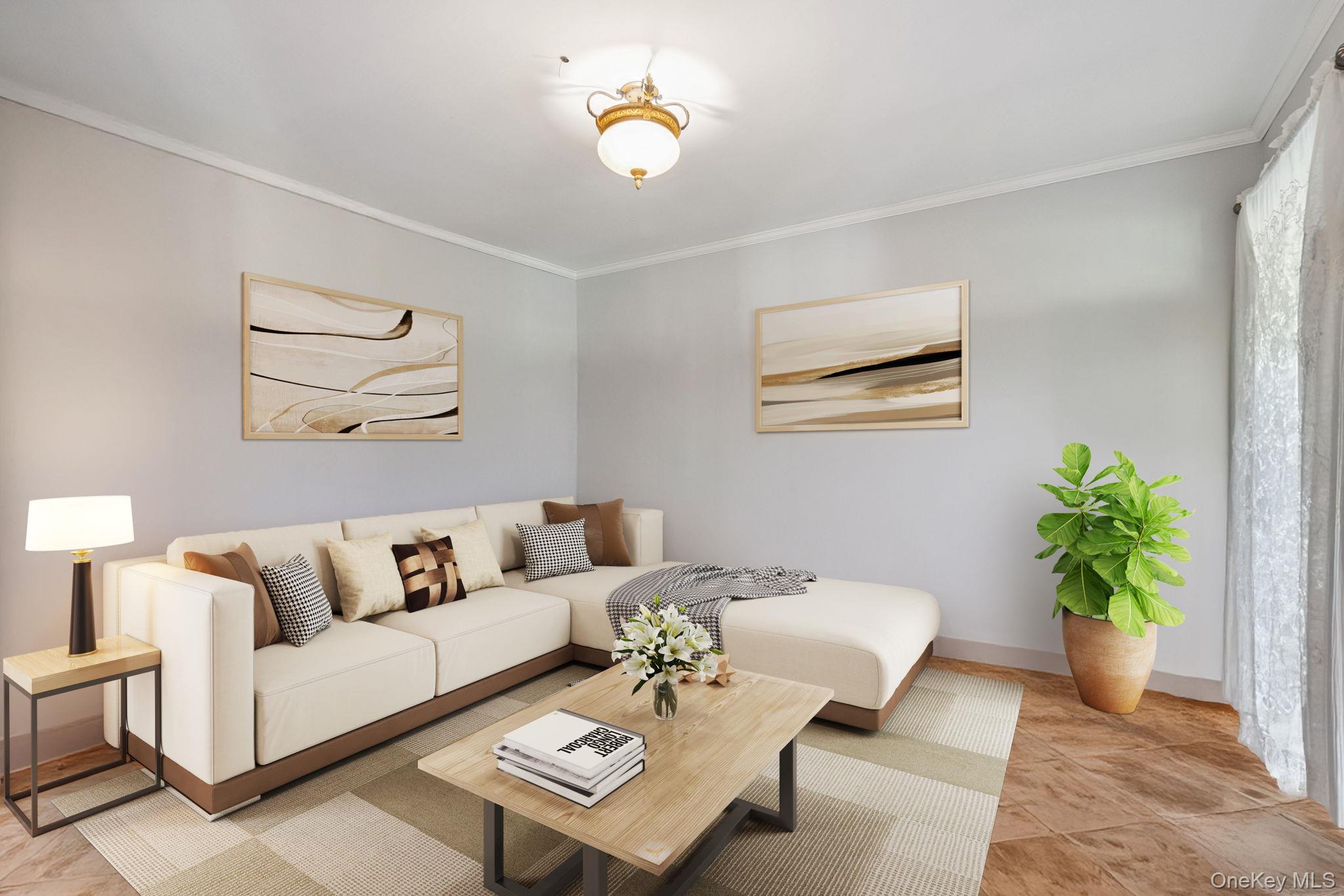66 Highland Lake Road Eldred, NY 12732 - Photo 9 of 50 a living room with furniture and a potted plant