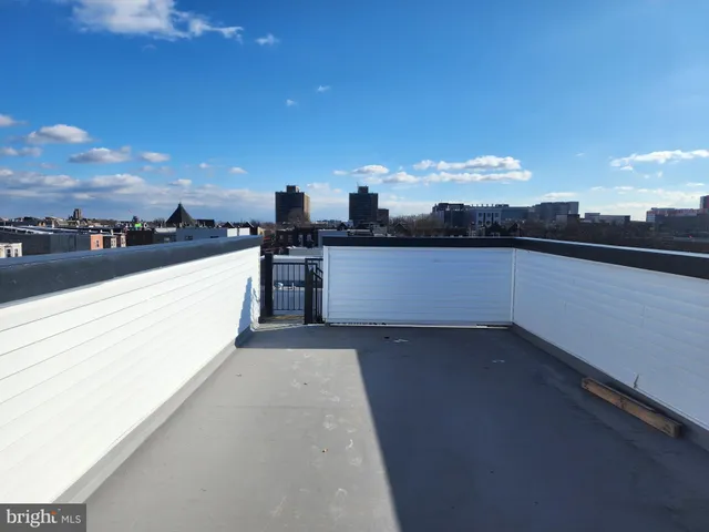 a view of a terrace with sky view