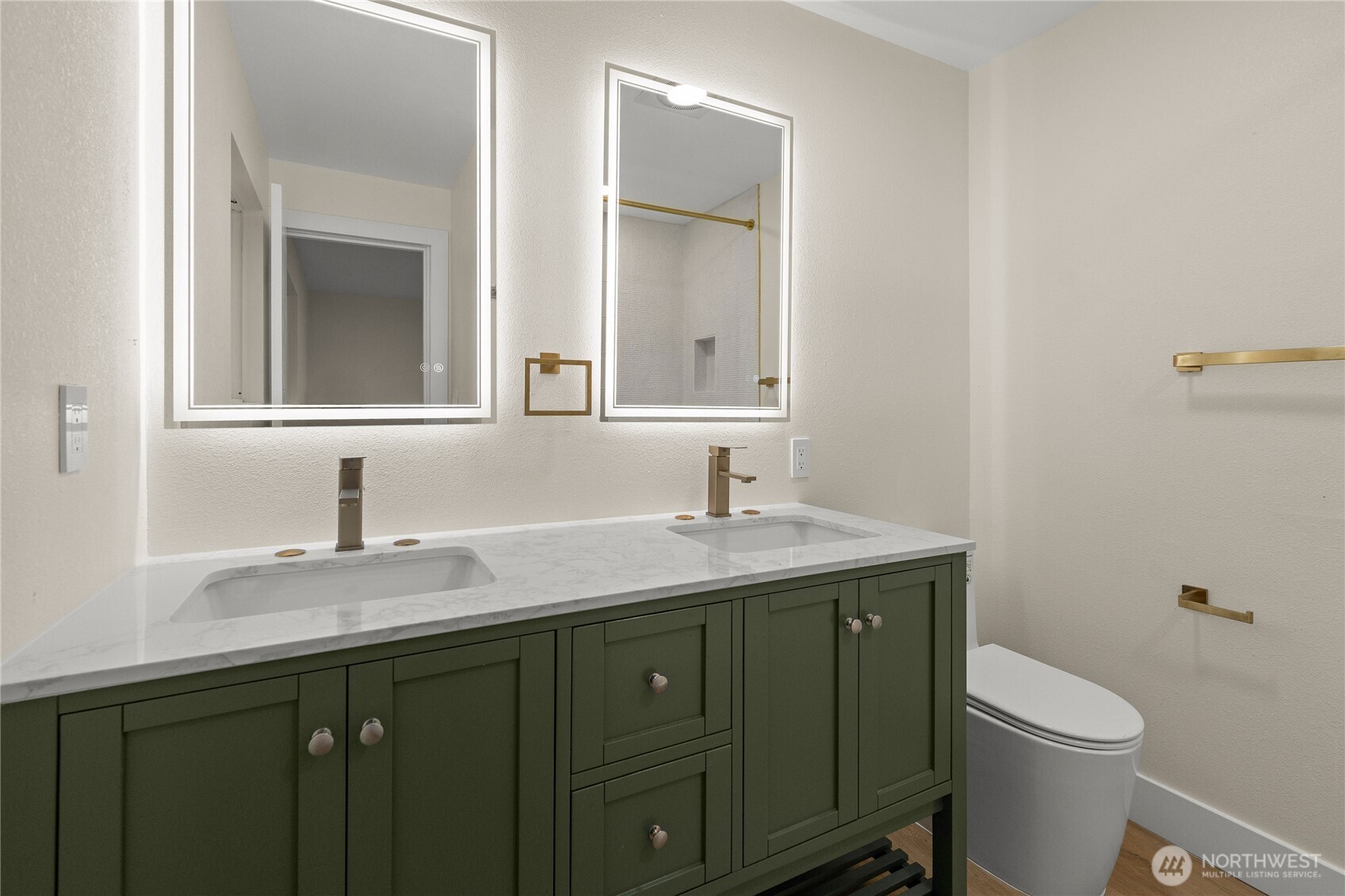 29628 22nd Avenue South Federal Way, WA 98003 - Photo 15 of 40 a bathroom with a granite countertop sink toilet and mirror