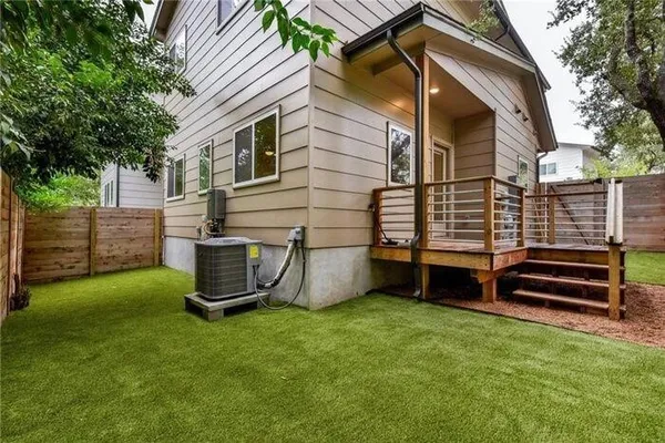 a view of a backyard with a garden