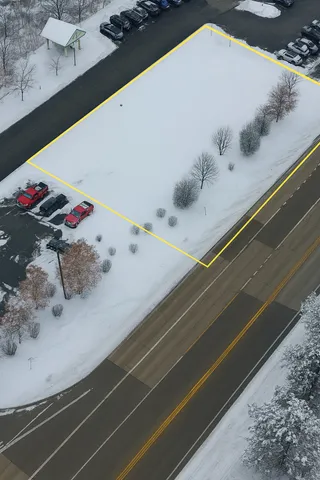 a view of a large body of water with a large mountain view
