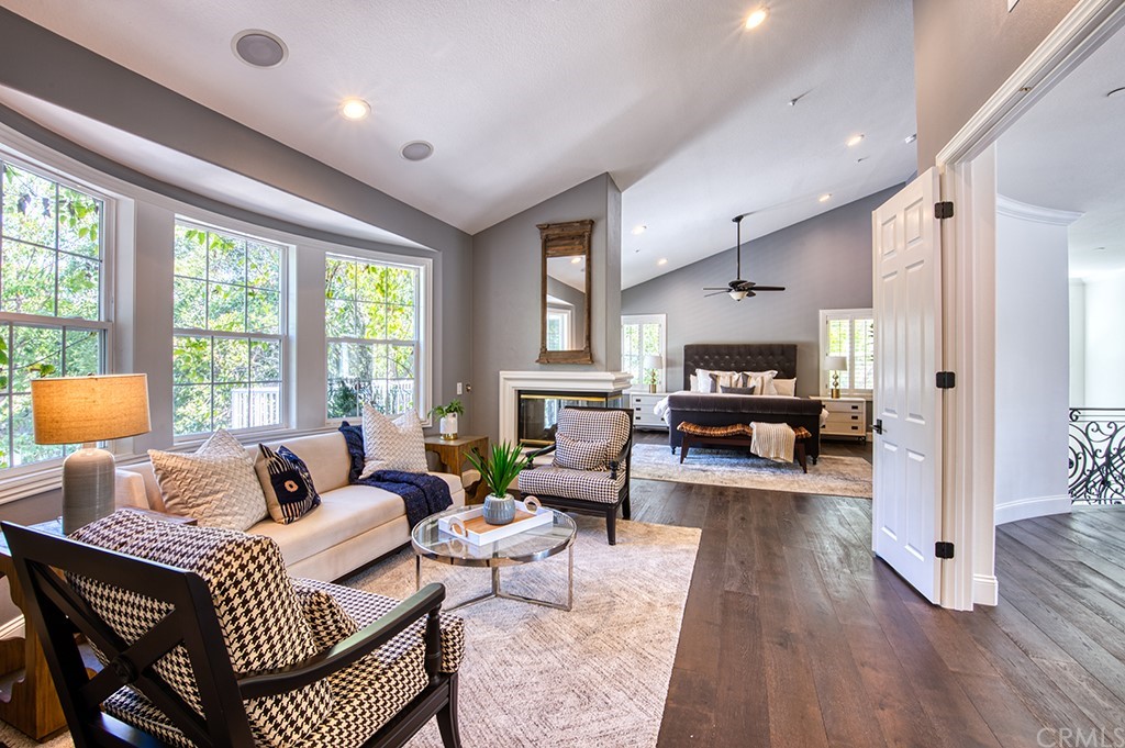 4 Black Walnut Coto de Caza, CA 92679 - Photo 23 of 39 a living room with fireplace furniture and a large window