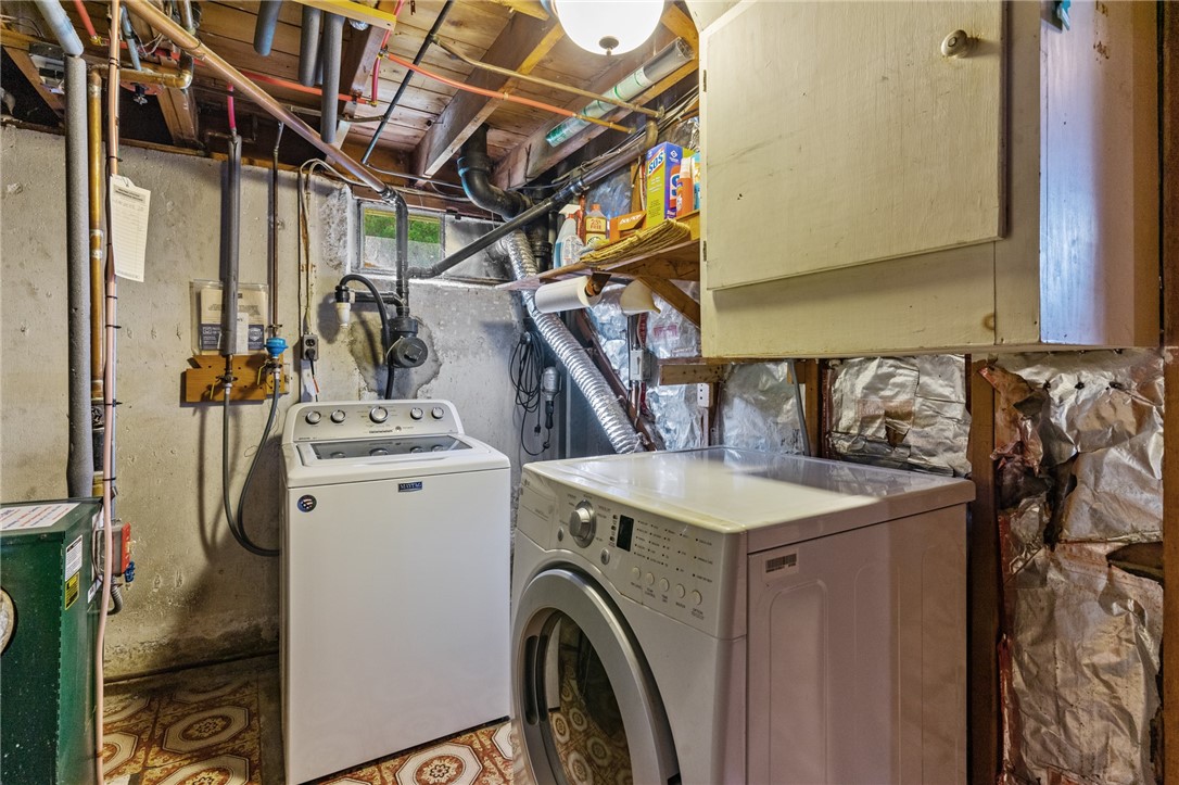 8 Cypress Road Coventry, RI 02816 - Photo 31 of 40 Laundry room with newer washer and dryer (those stay). Laundry shute conveniently drops to that cabinet! No more carting laundry down!