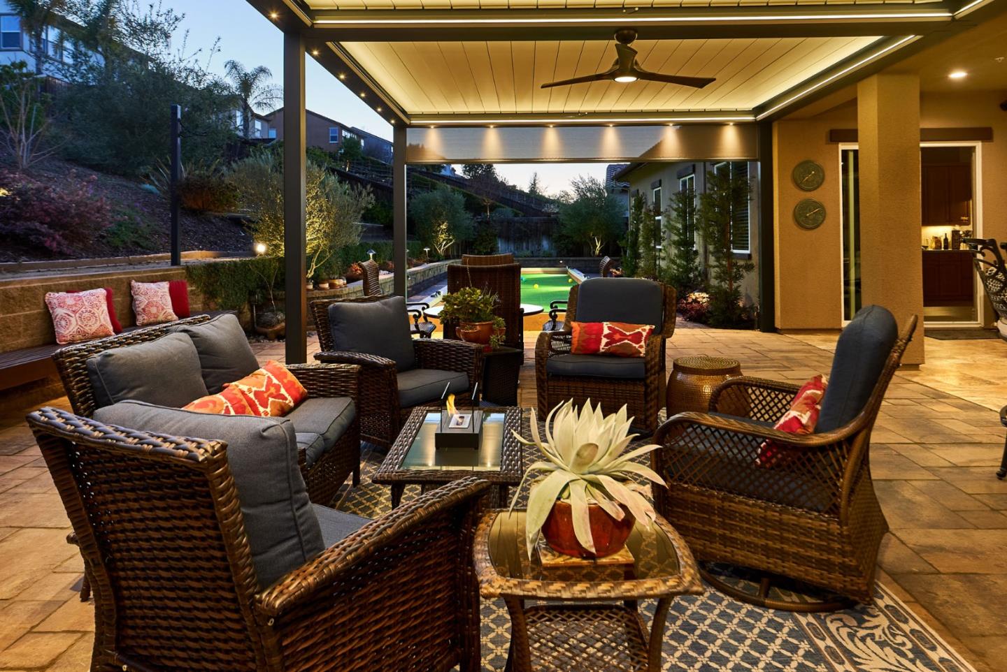 7217 Pitlochry Drive Gilroy, CA 95020 - Photo 35 of 66 a outdoor space with patio the couches and a potted plant