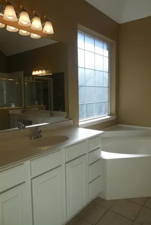 a bathroom with a sink and a vanity
