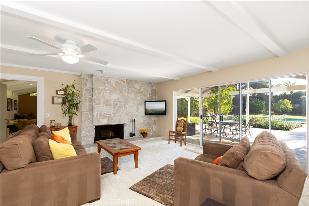 8224 Seranata Drive Whittier, CA 90605 - Photo 33 of 55 a living room with furniture and a fireplace