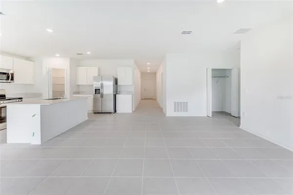 a view of a kitchen with a sink