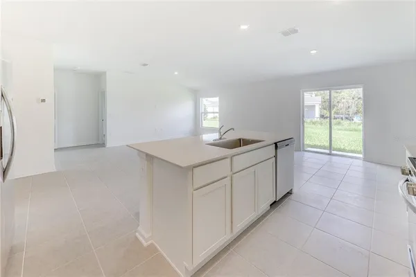 a view of a big yard with potted plants