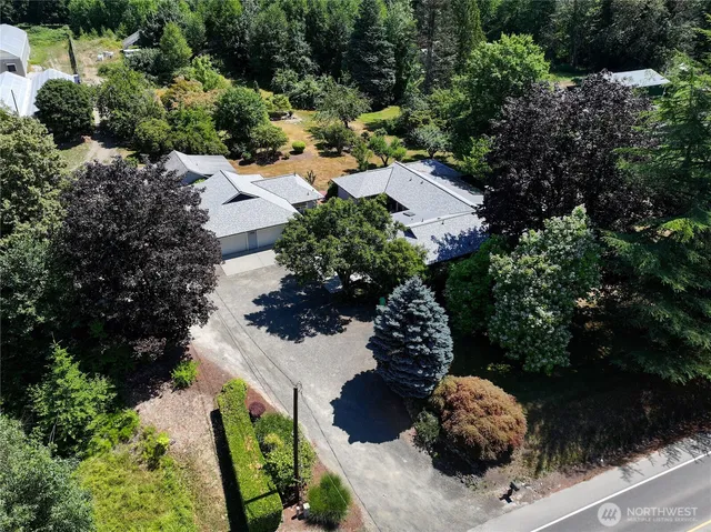a view of a garden with flowers