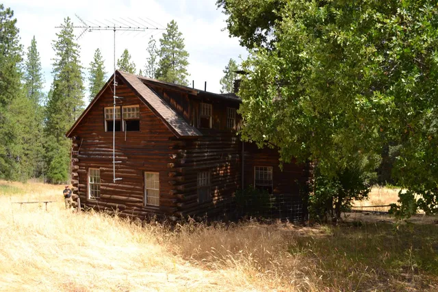 a view of a lake with a big yard