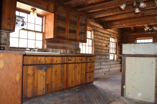 a room with fireplace