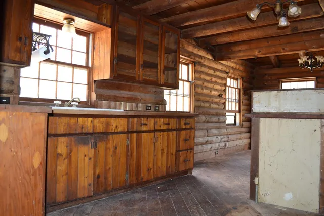 a room with fireplace